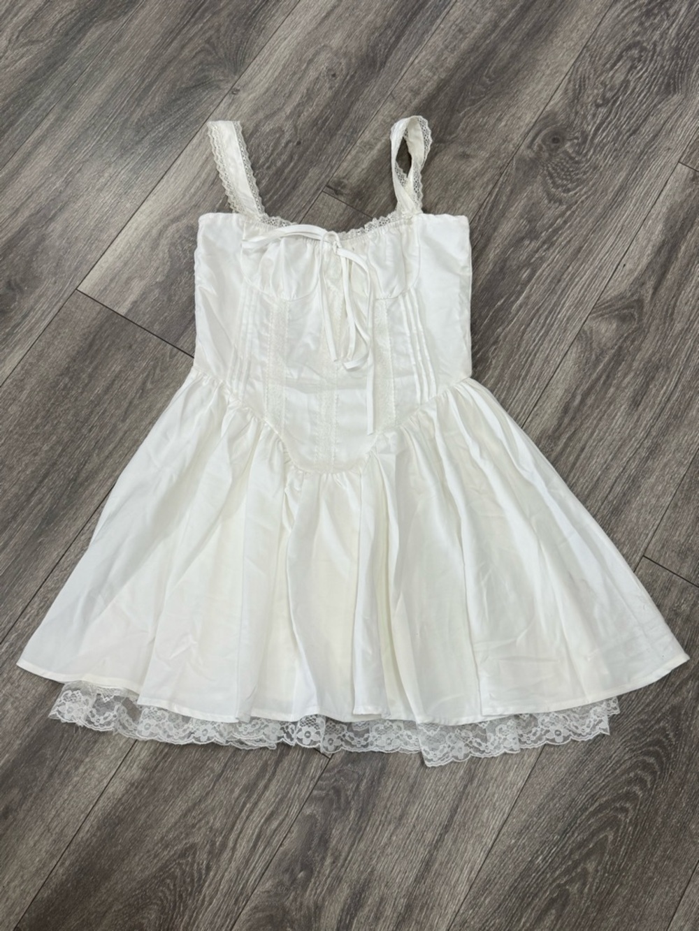White Lace Trim Sundress